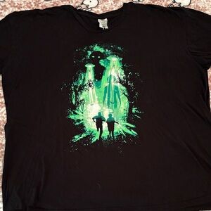 Loot Crate Black T‑Shirt with Neon Green Alien Abduction Graphic